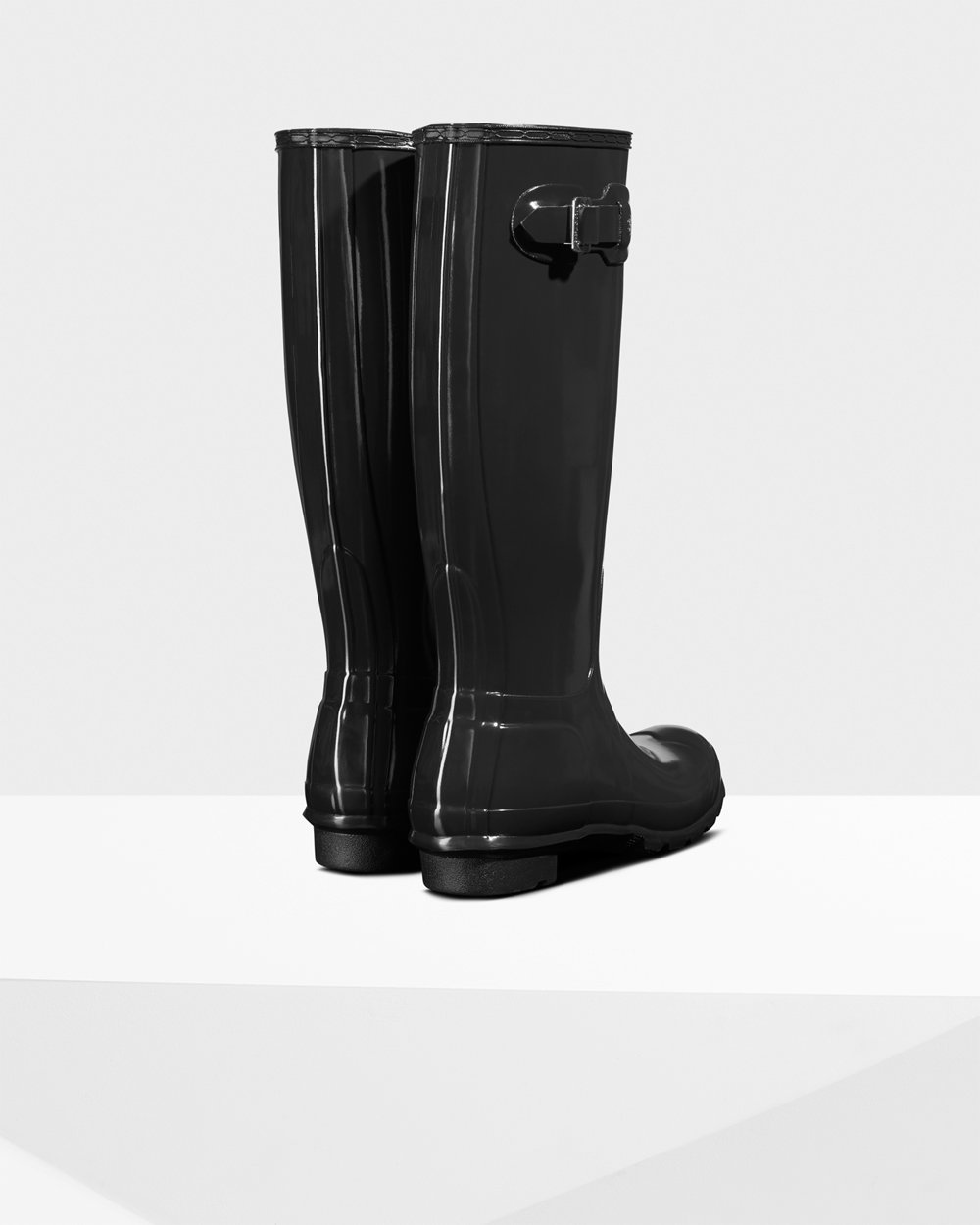 Womens Hunter Tall Rain Boots Black - Original Gloss - 1782546-NE